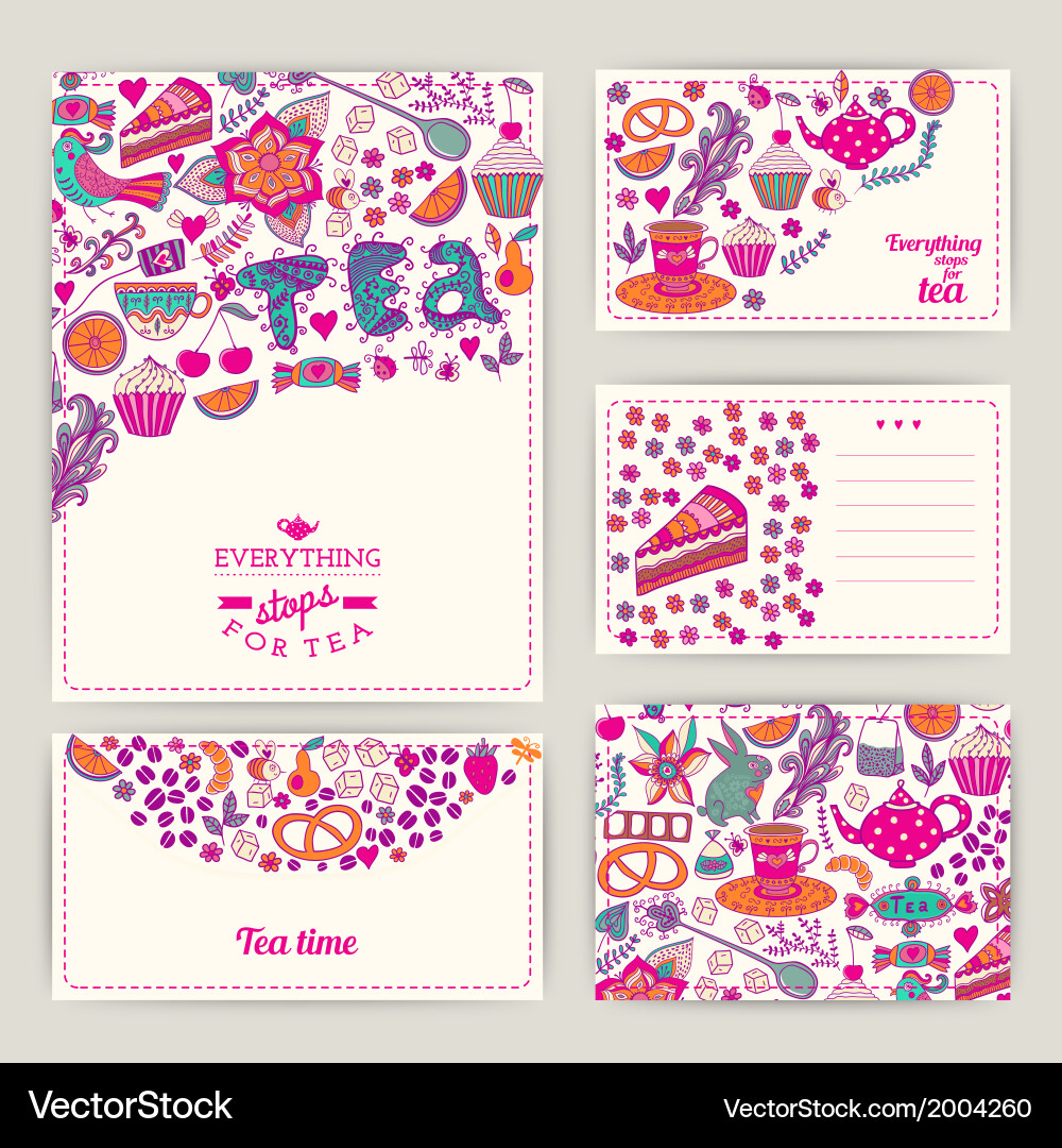 Tea Branding Design Kaffee und Set Tea Branding Design Kaffee und Set vektorbild