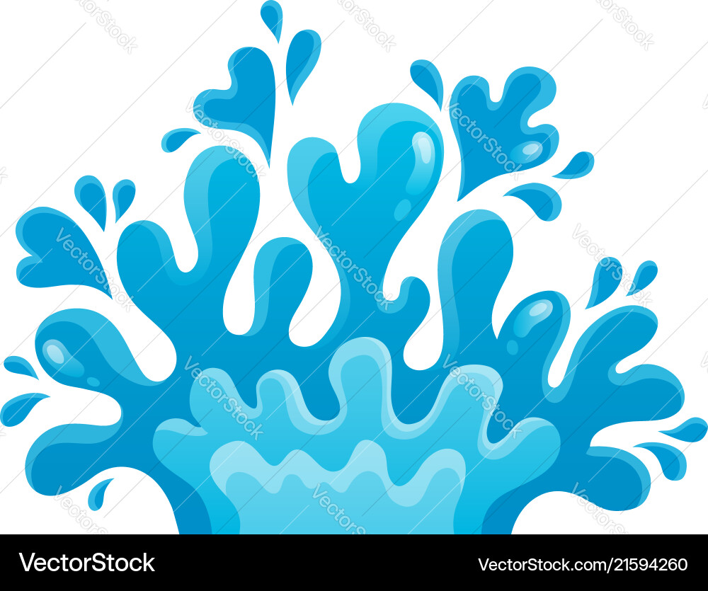 Water Splash Motif - Dynamic Fluid Art Vector Image