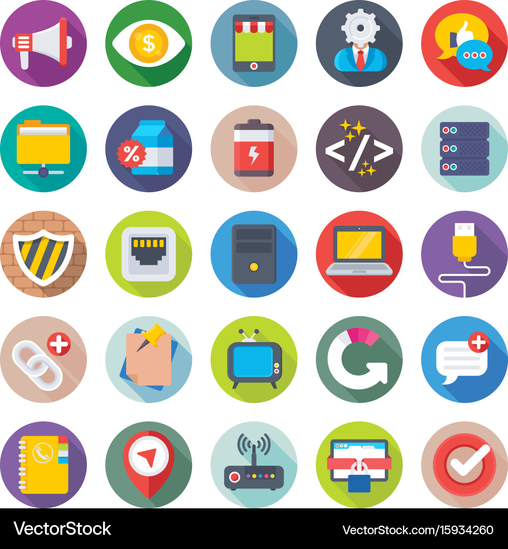 Web design and development icons 12 vector image