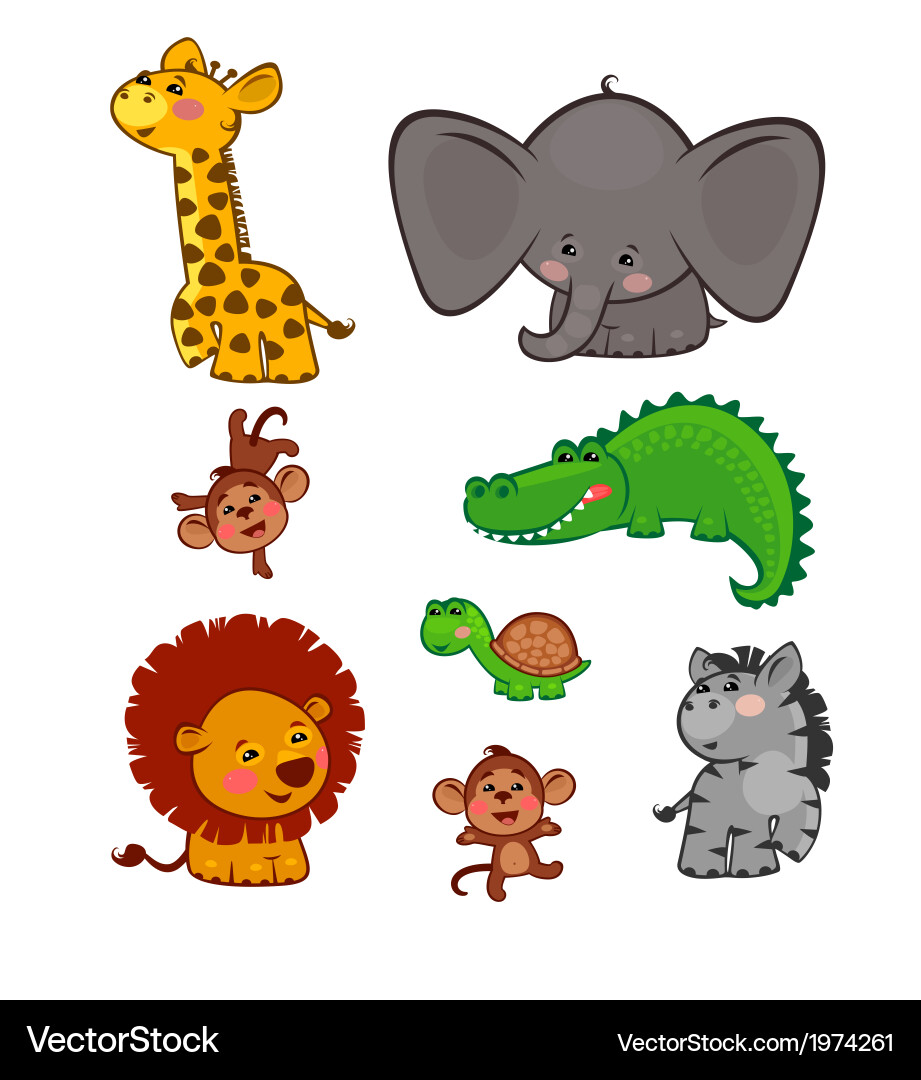 Adorable African Animals – Royalty-Free Vector | VectorStock, image size:921x1080