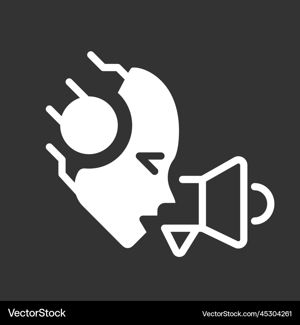 Ai promotes white linear glyph icon for night mode Ai promotes white linear glyph icon for night mode vector image
