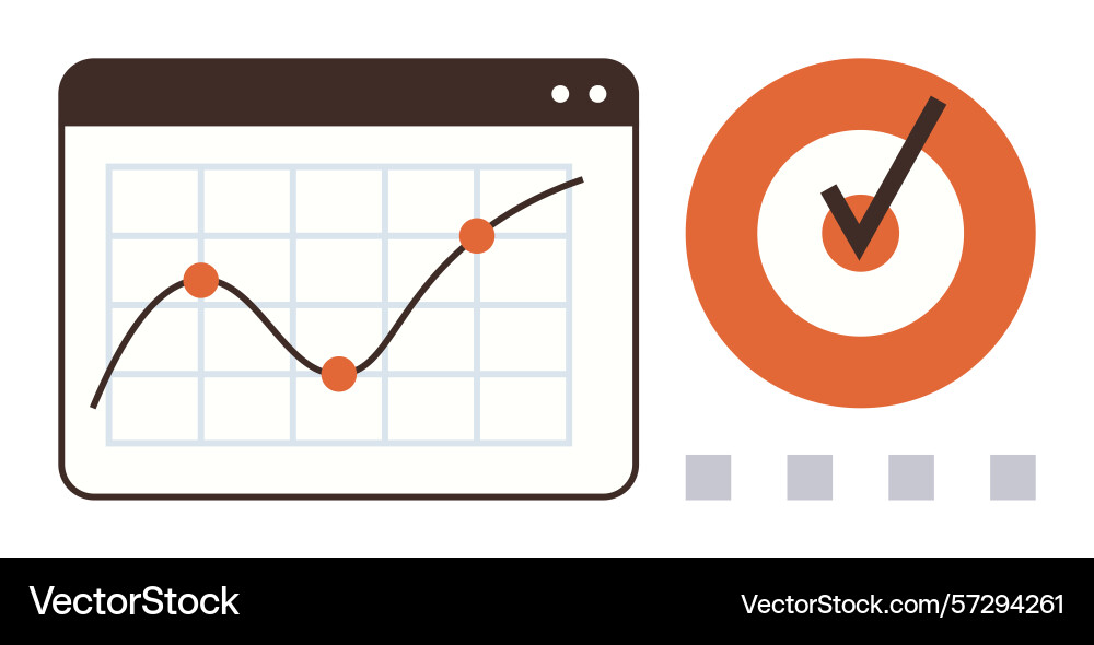 Data analytics chart with progress indicators Data analytics chart with progress indicators vector image