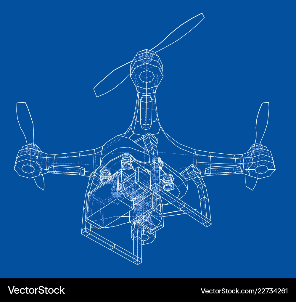 Drone concept rendering of 3d vector image