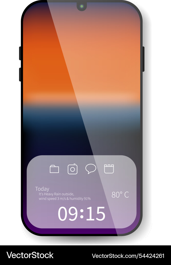 Elegant smartphone interface with gradient Vector Image