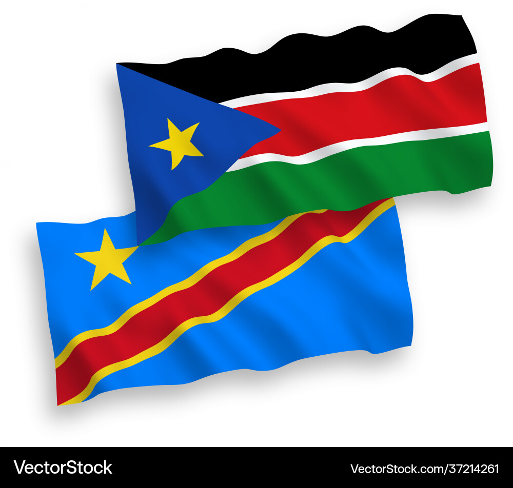 Flaggen Republik Süd sudan und demokratisch Flaggen Republik Süd sudan und demokratisch Vektorbild