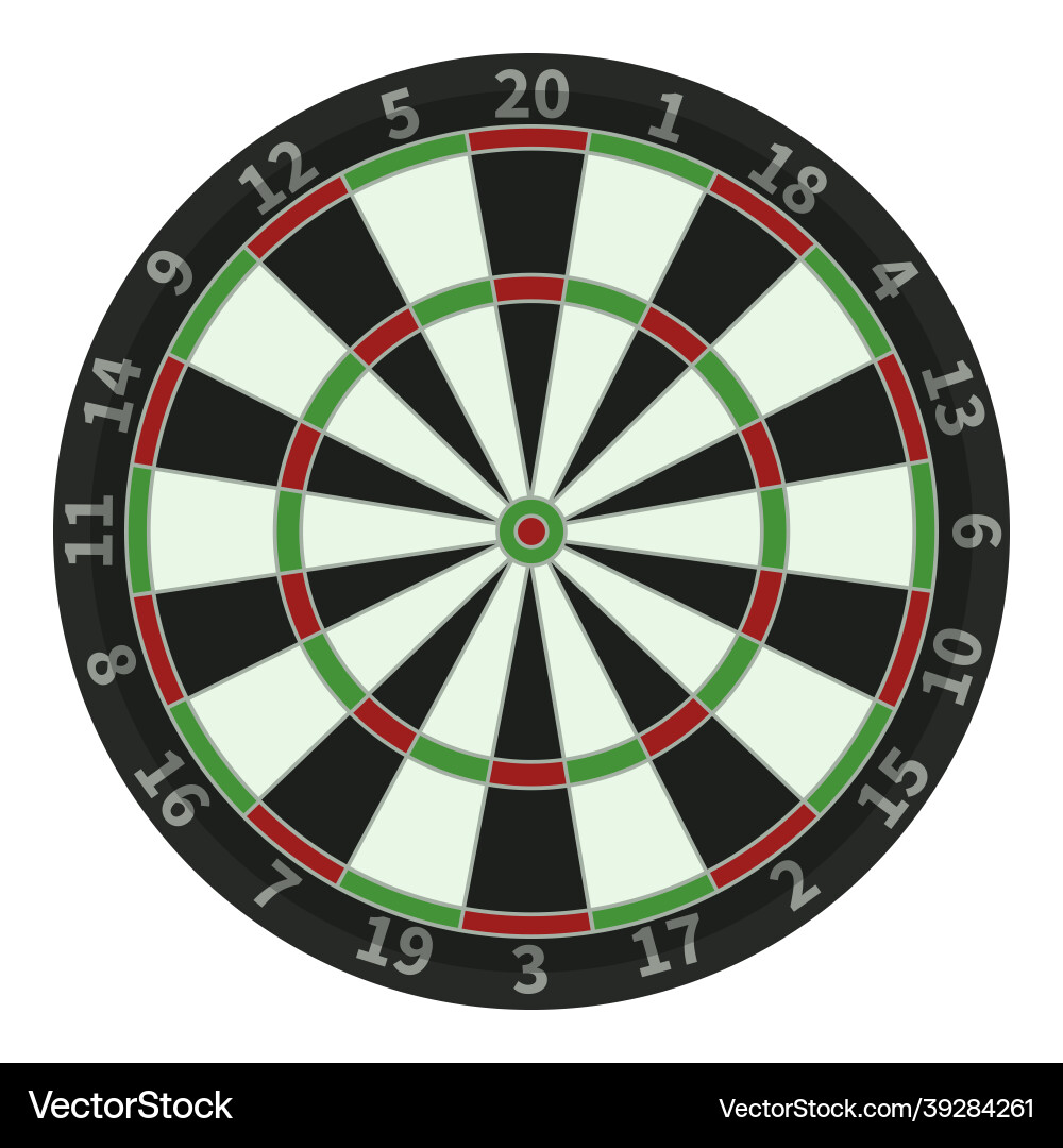 Flat icon of darts target with points marks Vector Image