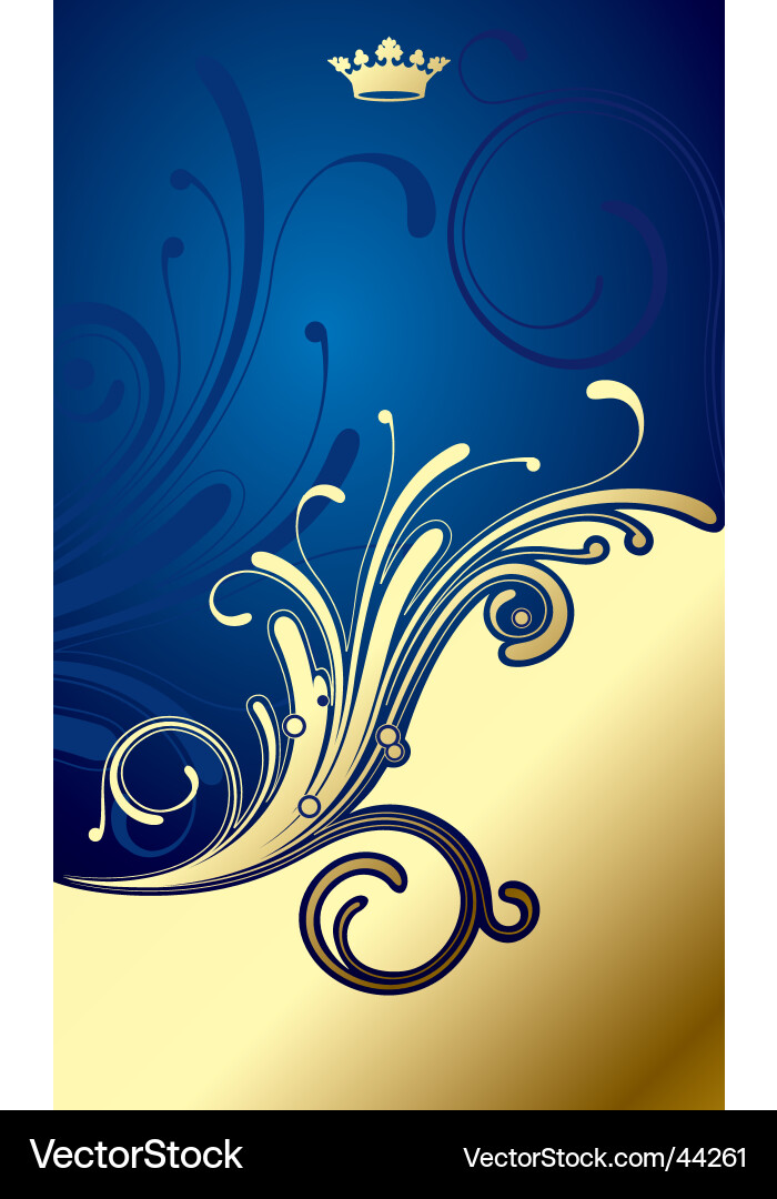 Gold and Blue Swirl Background vector image