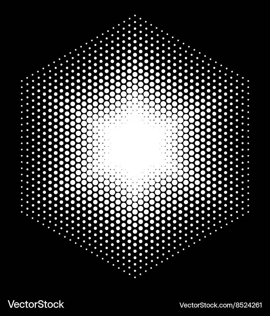 Halftone Hexagon Pattern Vector Image