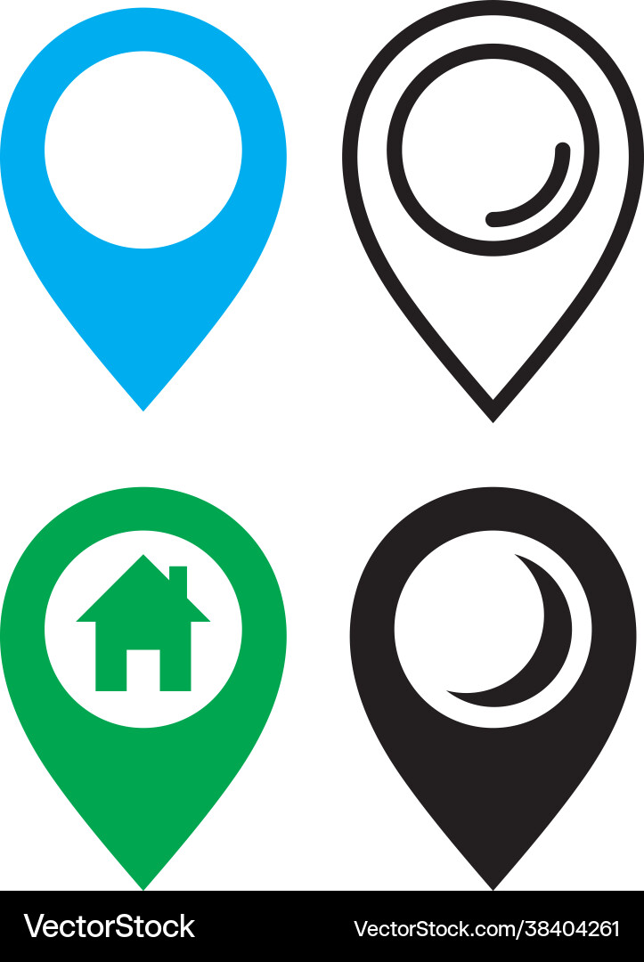 Map pointer location icons vector image