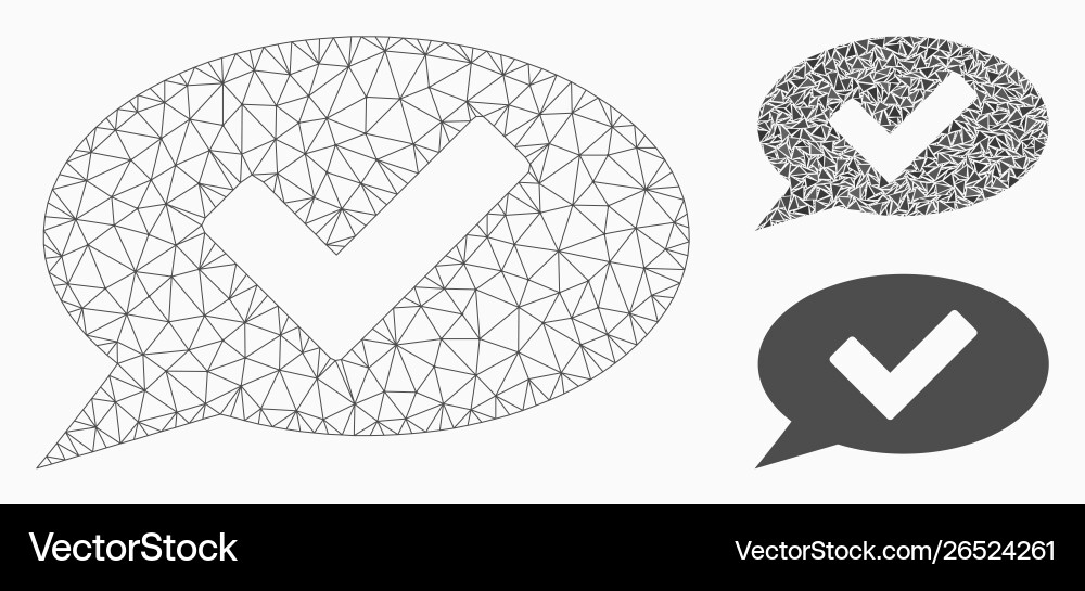 Ok message mesh network model and triangle Ok message mesh network model and triangle vector image