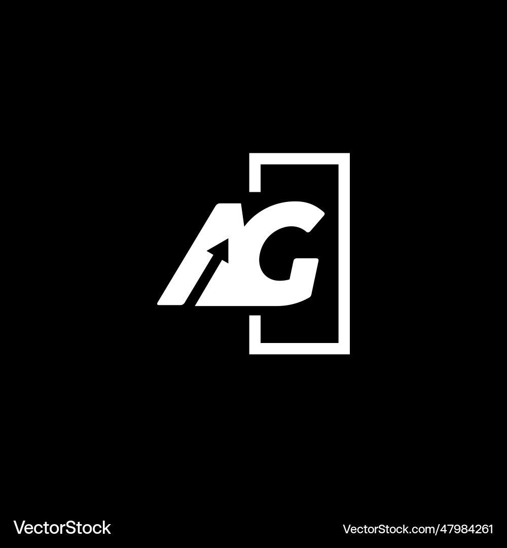 Rechteckiges Initial-Logo mit Pfeil nach oben Rechteckiges Initial-Logo mit Pfeil nach oben vektorbild