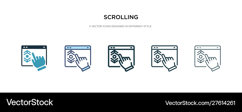 Scrolling icon in different style two colored vector image