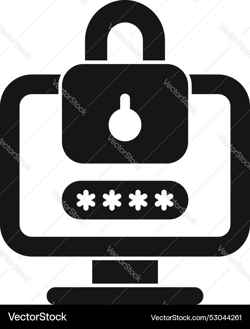 Secure login with password protection on desktop Secure login with password protection on desktop Vector Image