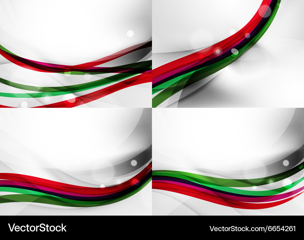 Set abstract backgrounds curve wave lines vector image