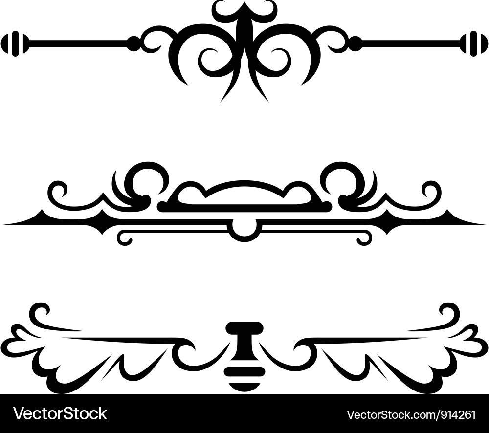 Set calligraphic design elements vector image