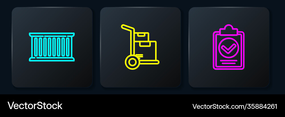 Set line container verification delivery list Vector Image