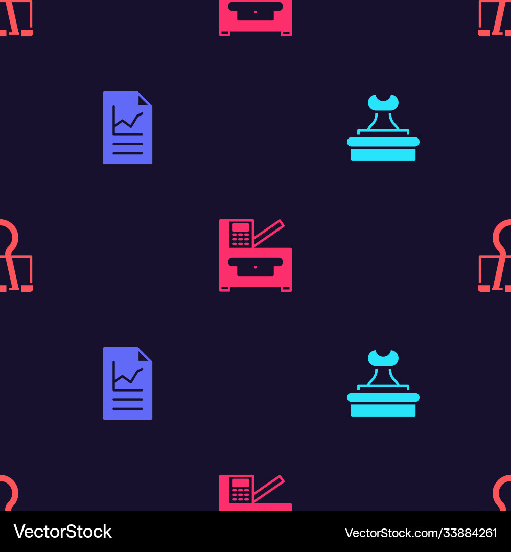 Set stamp document with graph chart copy machine Set stamp document with graph chart copy machine vector image