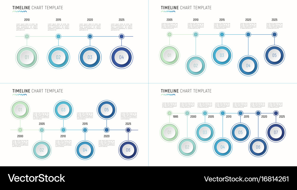 Timeline Chart Data Visualization Template vector image