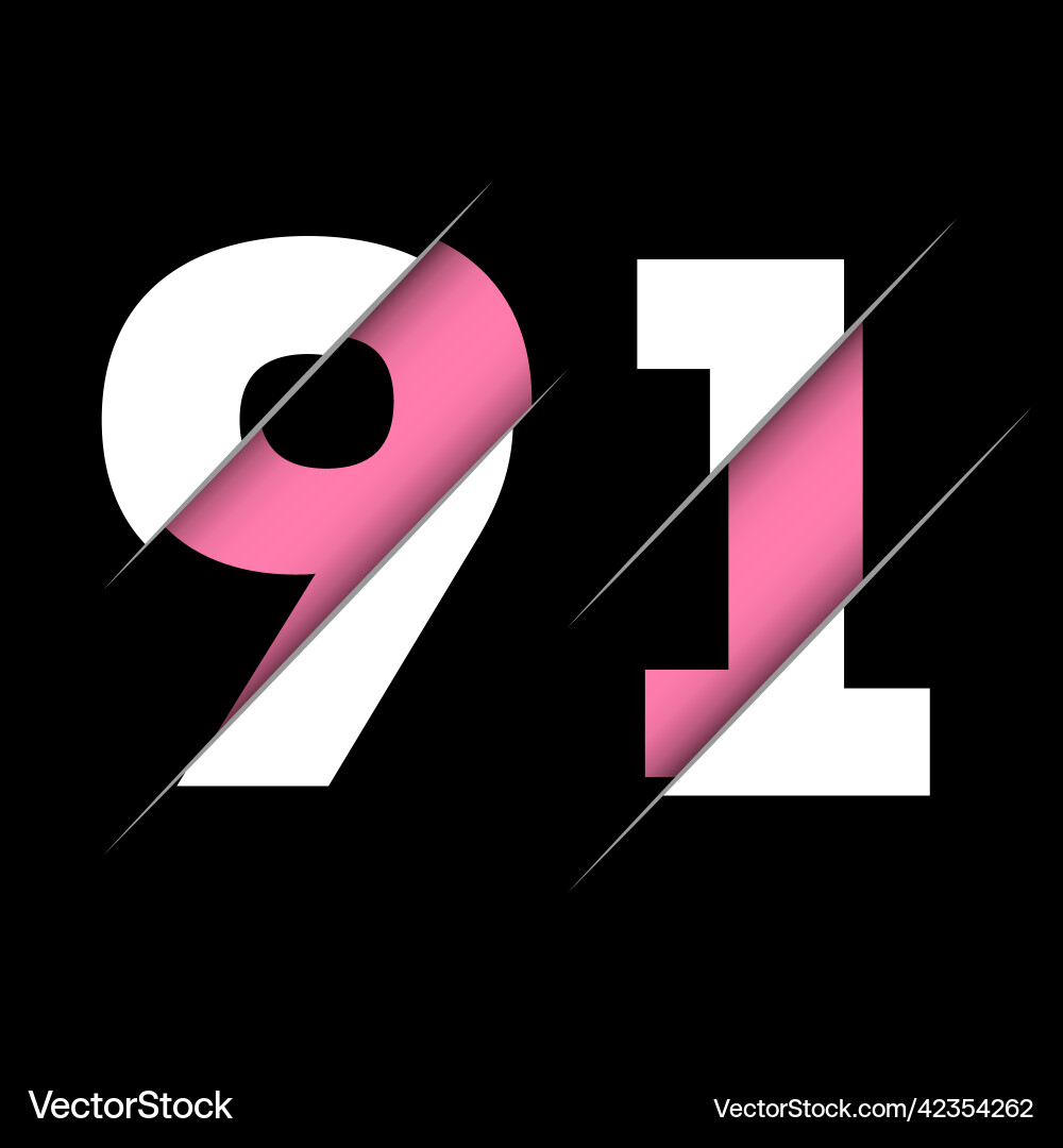 91 9 1 Nummer Logo-Design mit einem kreativen Schnitt 91 9 1 Nummer Logo-Design mit einem kreativen Schnitt vektorbild