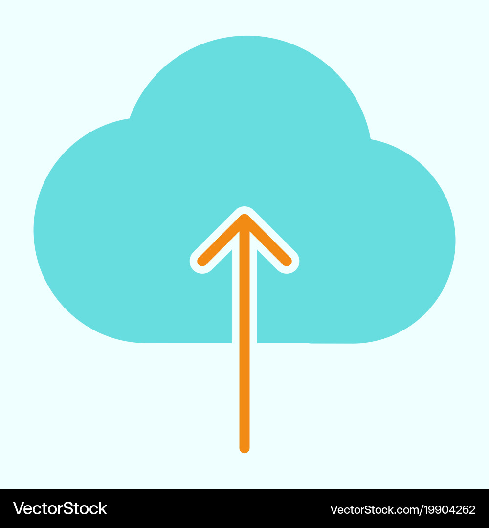 Cloud upload line icon simple minimal pictograph vector image