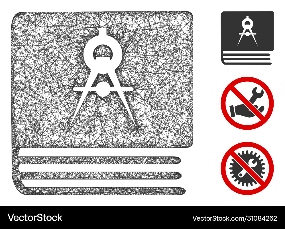 Engineering book polygonal web mesh vector image