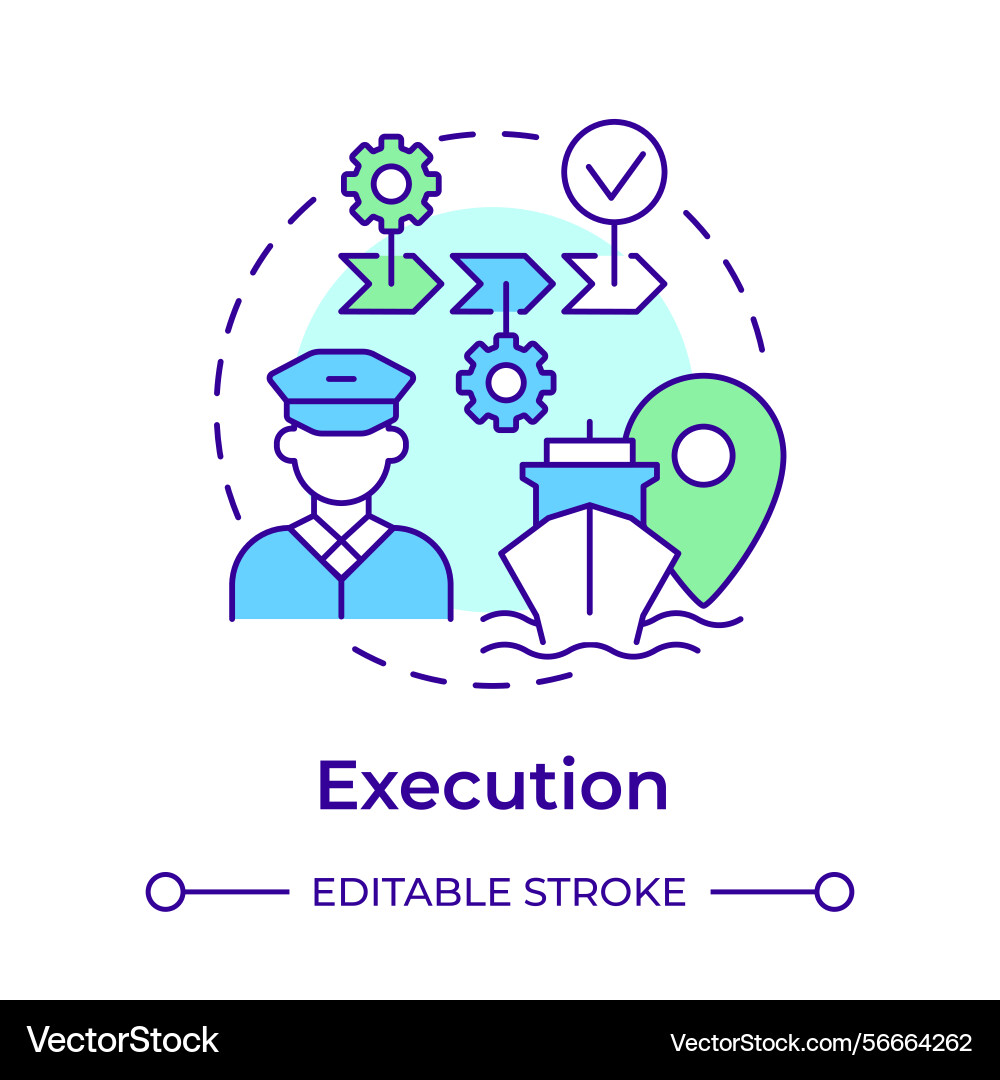 Execution multi color concept icon Execution multi color concept icon vector image