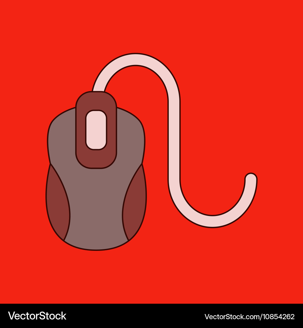 Flat icon on background computer mouse Vector Image