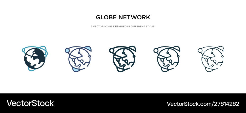 Globe network icon in different style two Globe network icon in different style two vector image