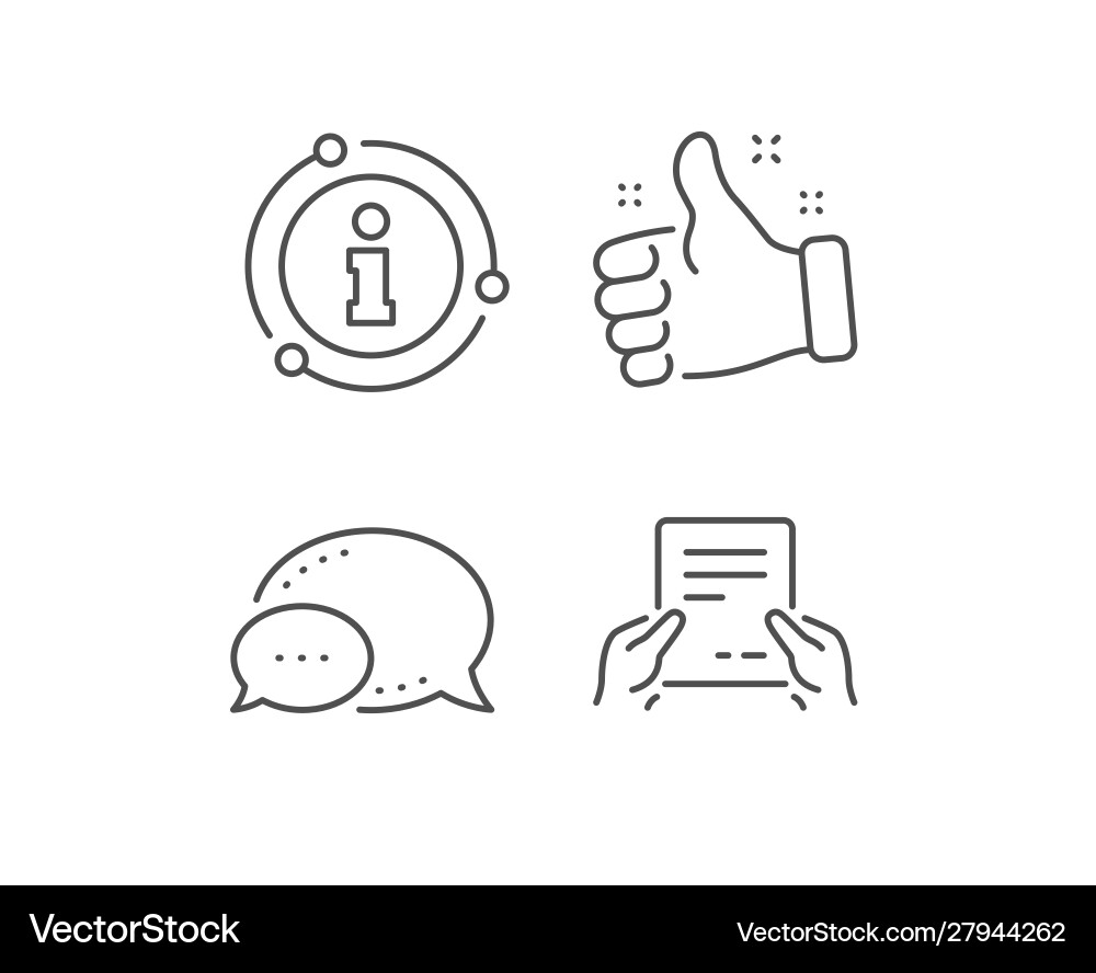 Hold document line icon text file sign vector image