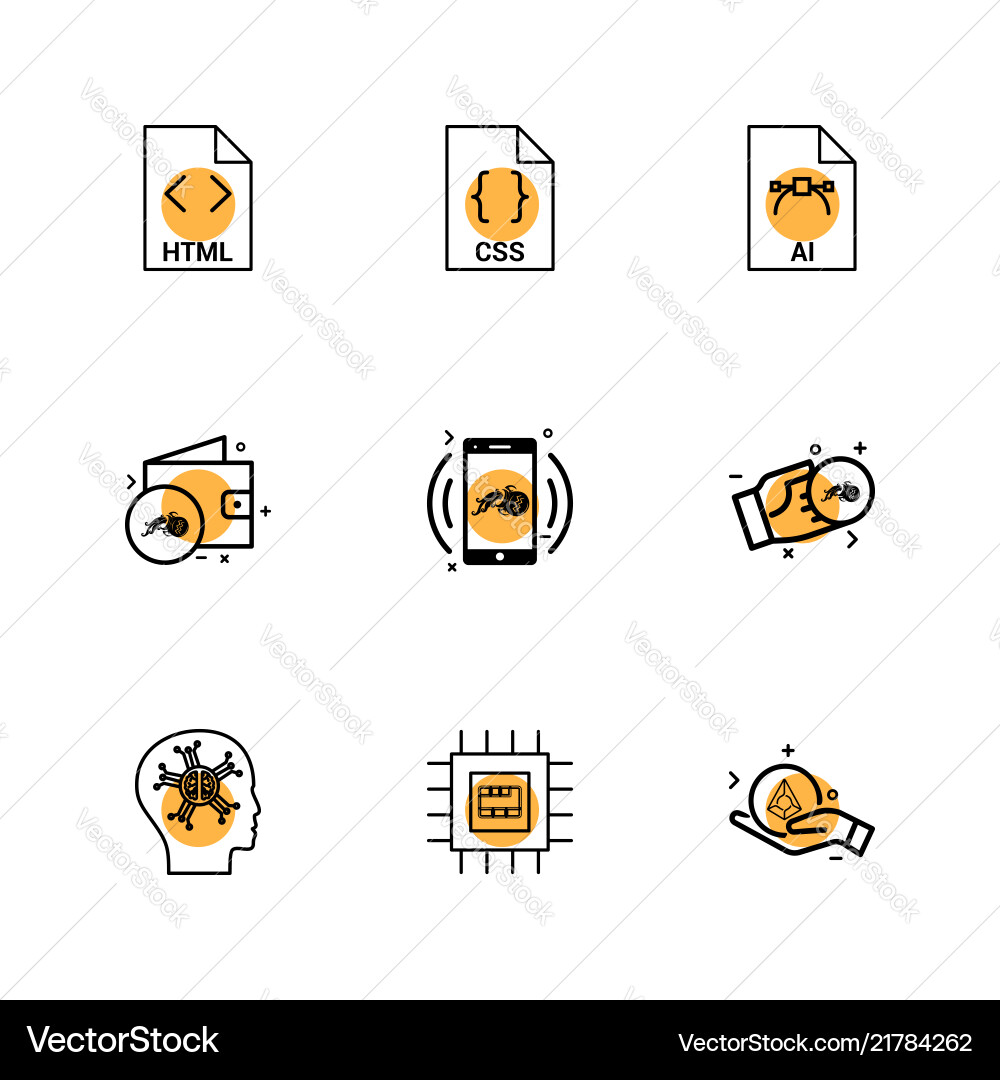 Html css ai wallet mobile crypto currency vector image