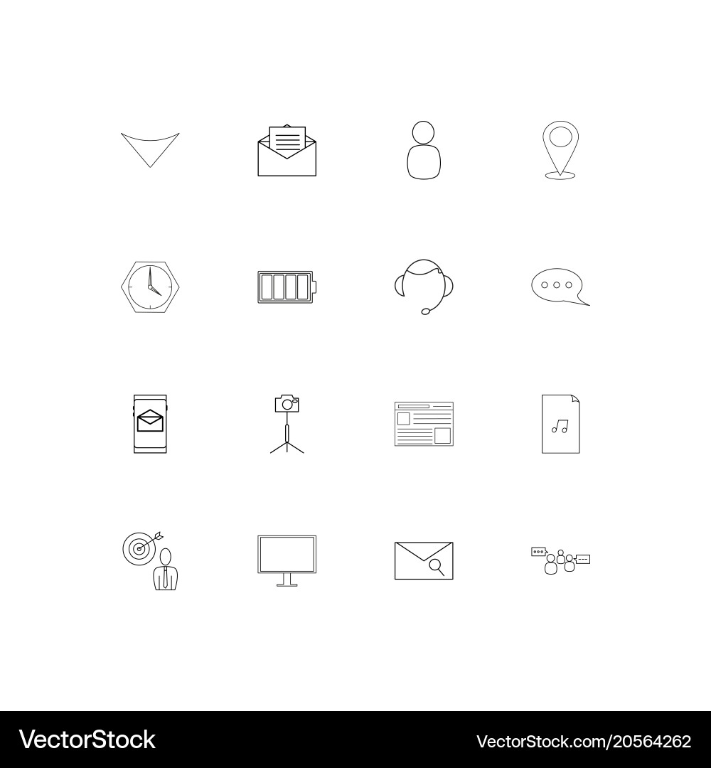 Internet of things simple linear icons set vector image