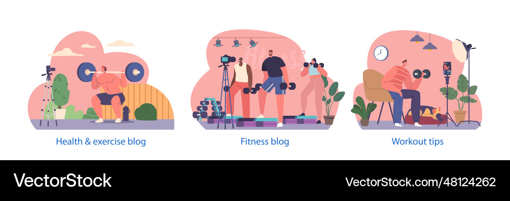 Isolated elements with tutor characters host Vector Image