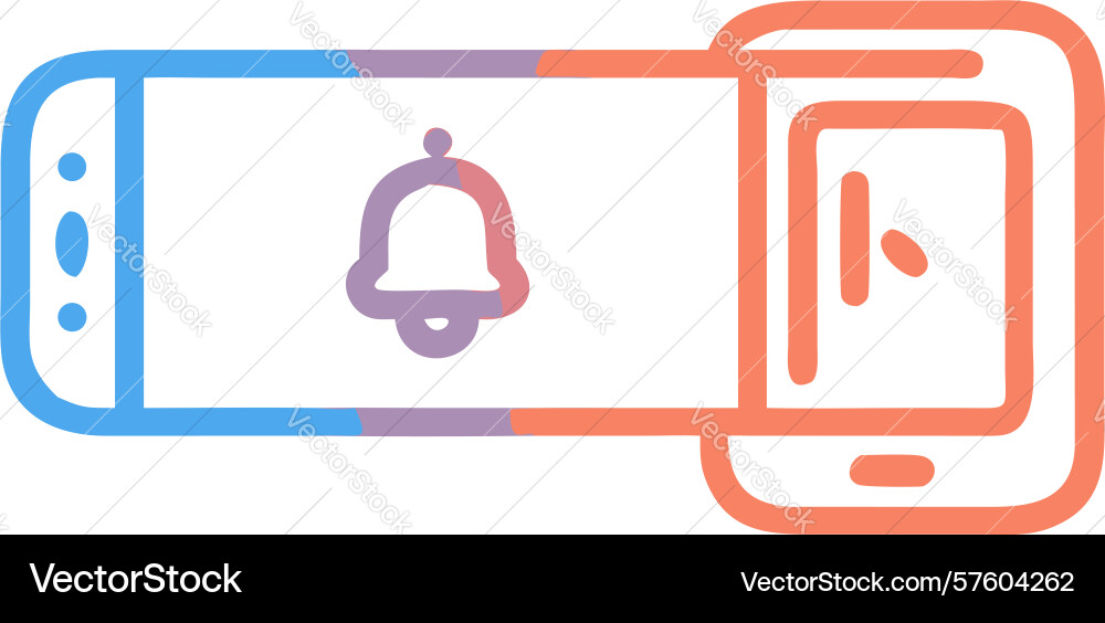 Multi-device notification icon shared alerts vector image