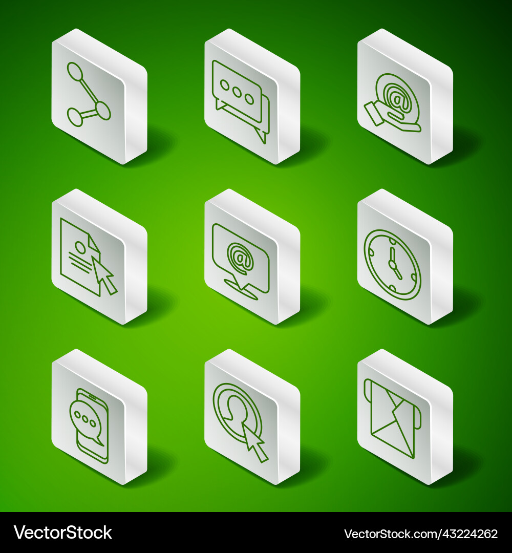 Set line envelope create account screen share Set line envelope create account screen share vector image
