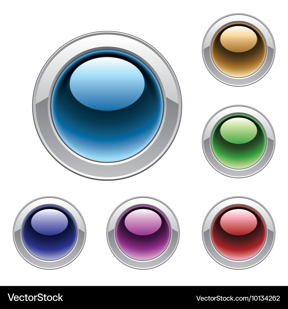 Set of glossy buttons Vector Image
