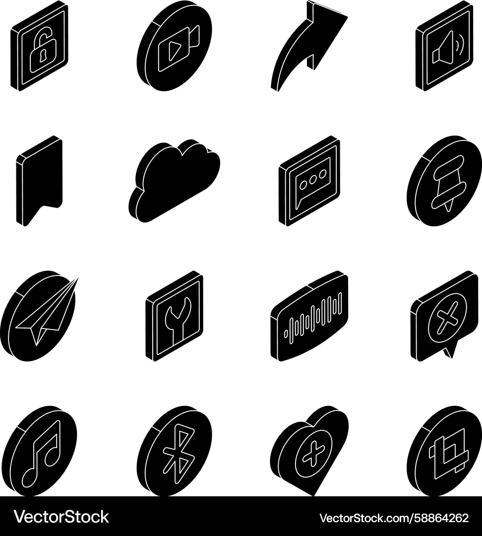 Set of ui and ux solid icons Vector Image