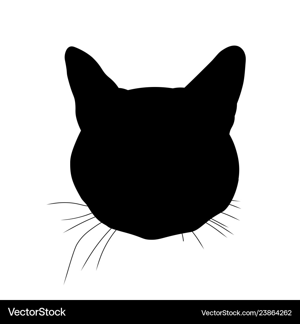 Silhouette cat head Silhouette cat head vector image