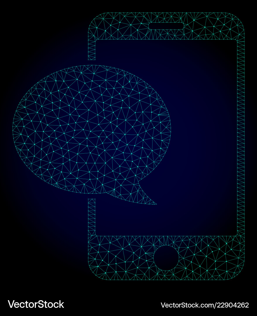 Smartphone message polygonal frame mesh Smartphone message polygonal frame mesh vector image