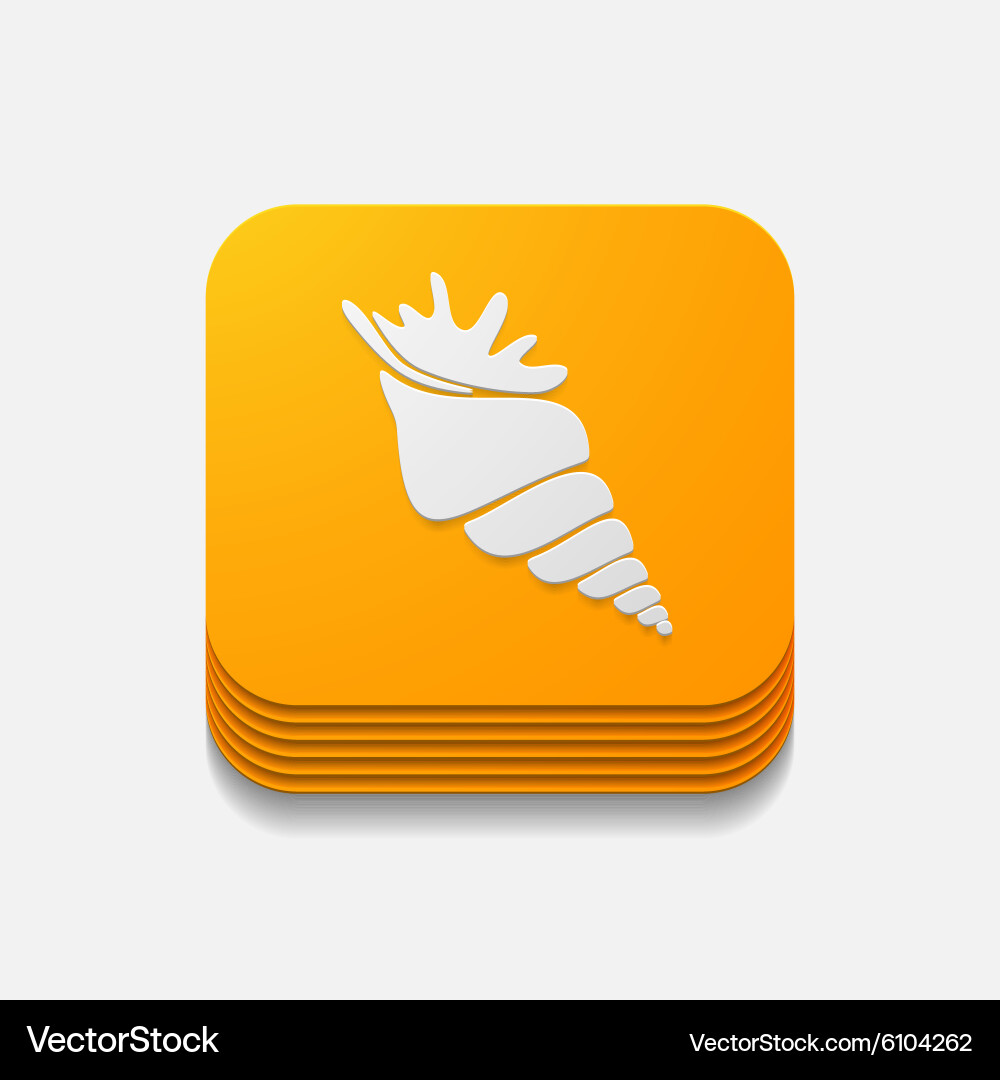 Square button shell Vector Image