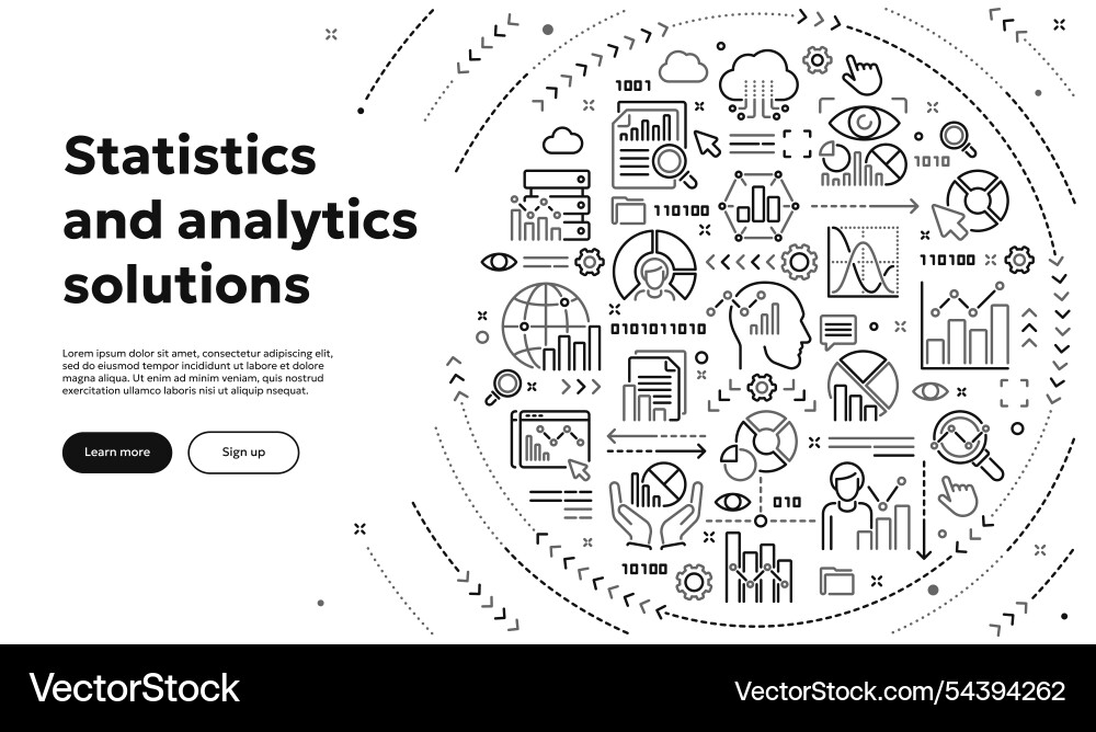 Statistics and data analytics concept Statistics and data analytics concept vector image