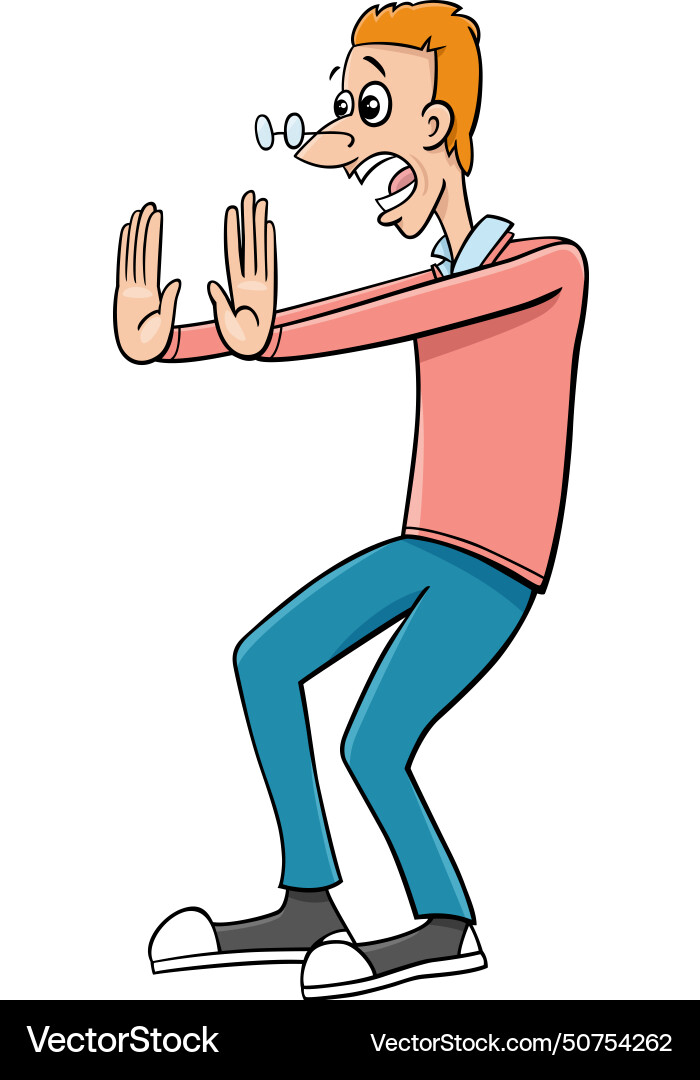 Surprised Or Scared Cartoon Young Man Comic Vector Image