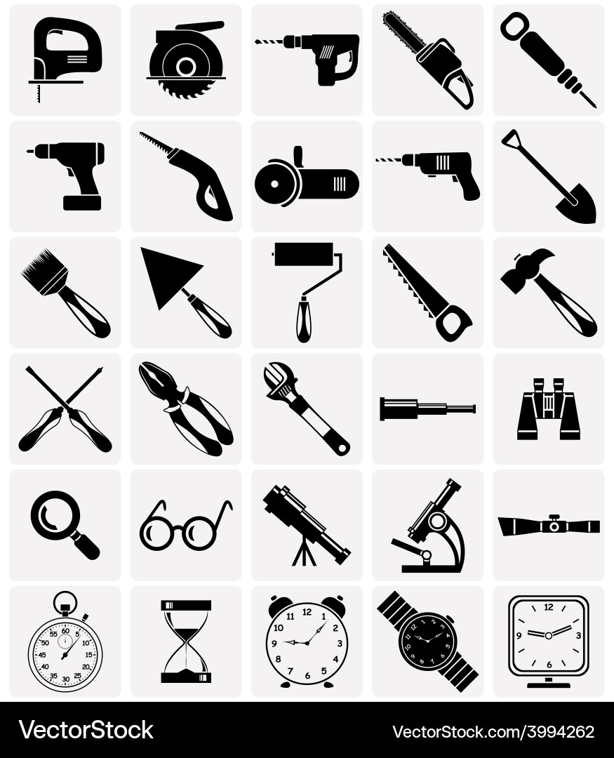 Tool and Device Icons Set vector image