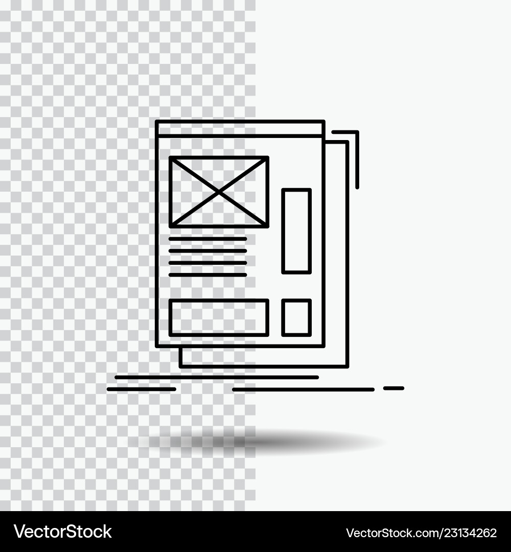 Wire framing web layout development line icon Wire framing web layout development line icon vector image