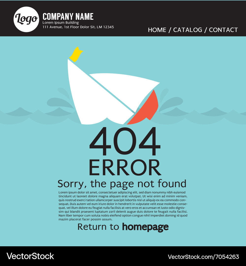 404 Error - Page Not Found vector image