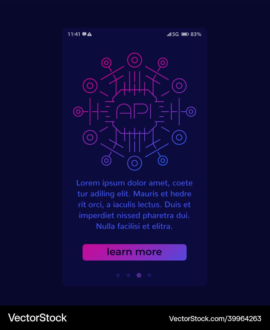 Api application programming interface banner Api application programming interface banner vector image