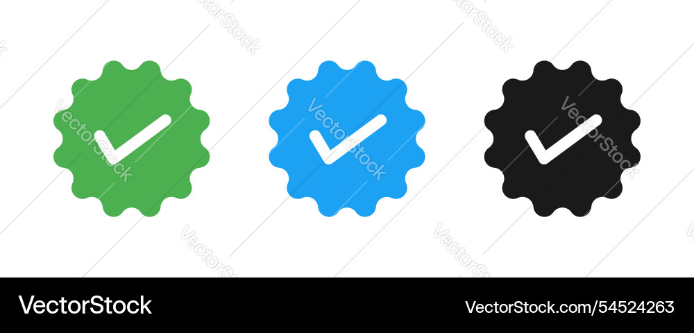 Approved symbol profile verification check marks Approved symbol profile verification check marks vector image