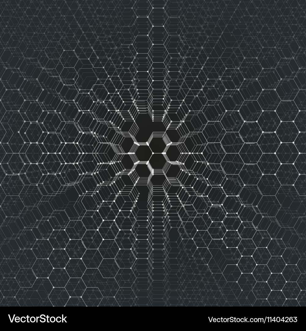 Chemistry 3d pattern hexagonal molecule structure Vector Image
