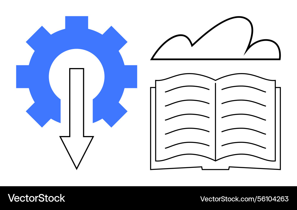 Cloud-based learning with technology and knowledge Vector Image
