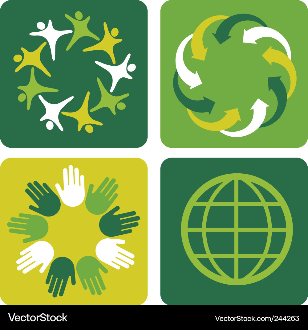 Environmental Icons - Recycling Theme Vector Image