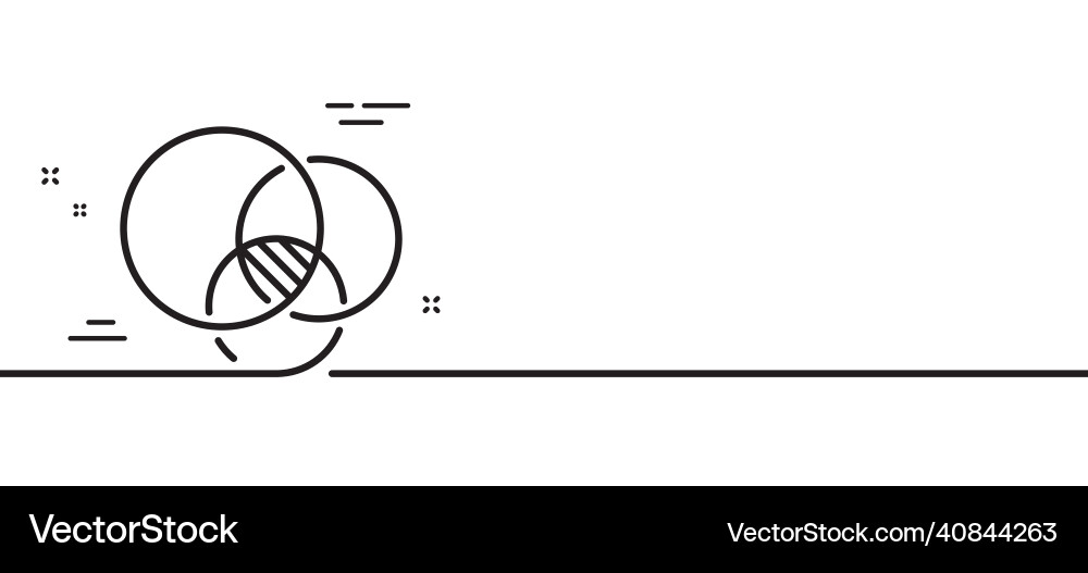 Euler diagram line icon eulerian circles sign Vector Image